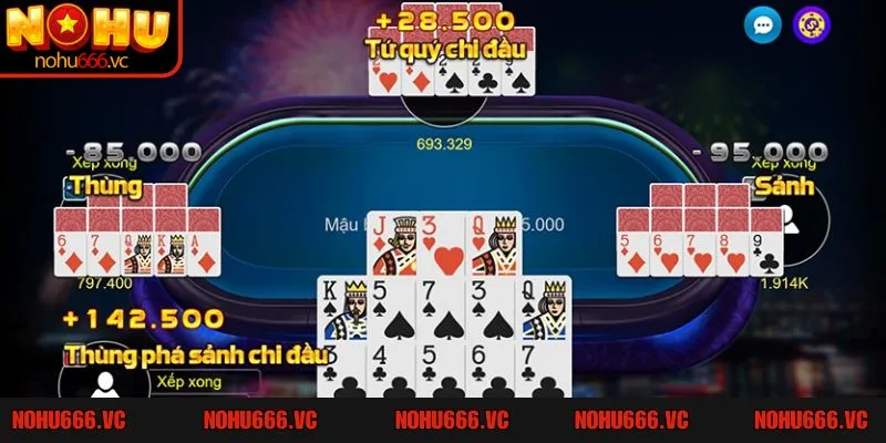 Poker mậu binh game bài trí tuệ, hấp dẫn tại Nohu666