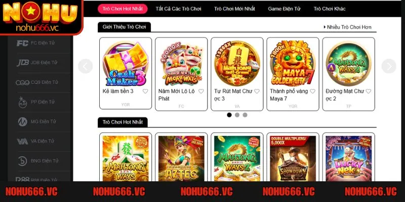 Top game nổ hũ ăn tiền hấp dẫn nên trải nghiệm tại Nohu666